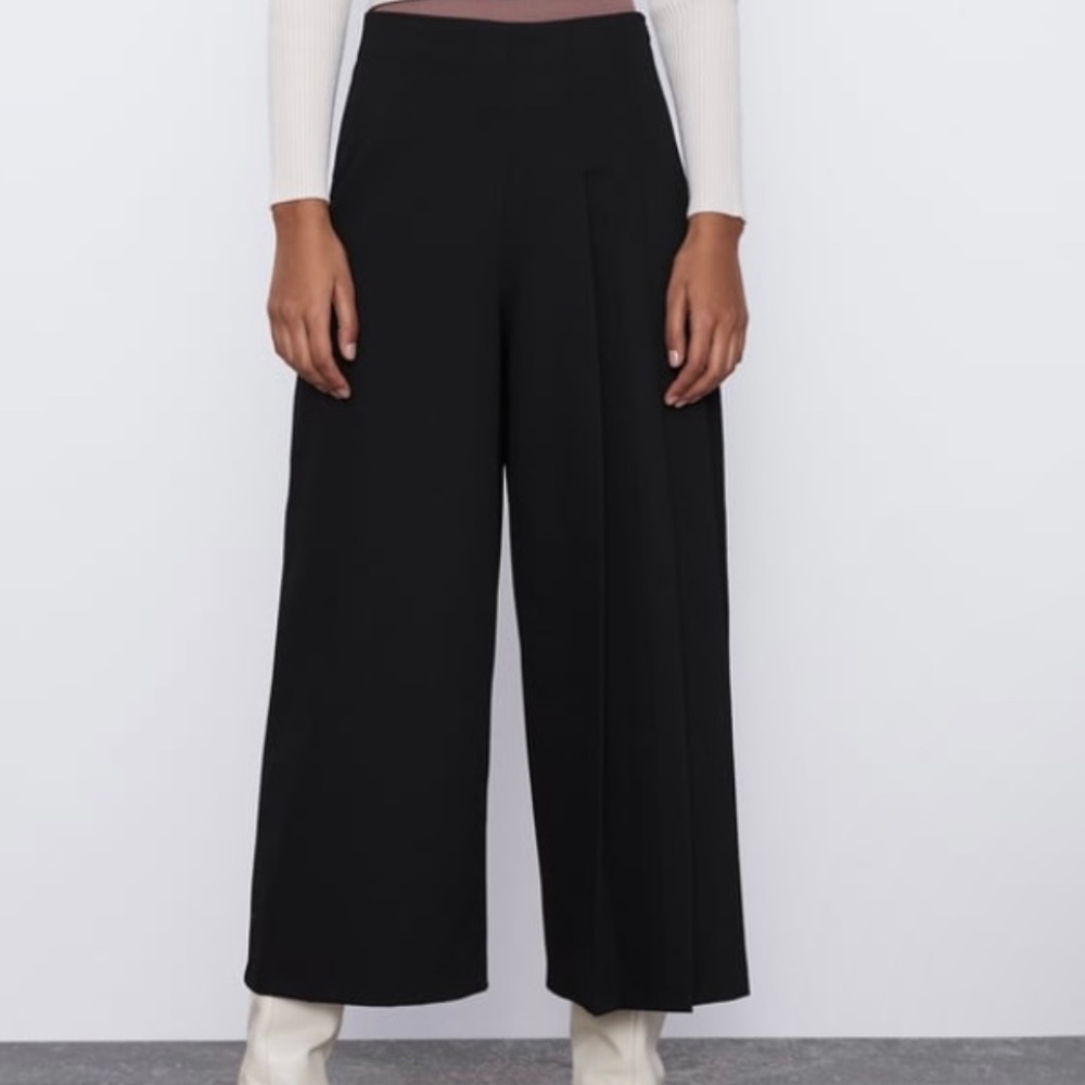 Zara Black Flowy Trousers NWT